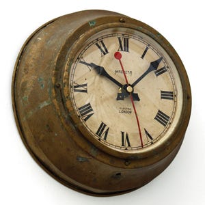 Vintage Magneta Wall Clock - 22cm Industrial Clock Mid Century Clock Metal Retro Clock Factory Clock Brass Clock Gift Off The Wall Clocks