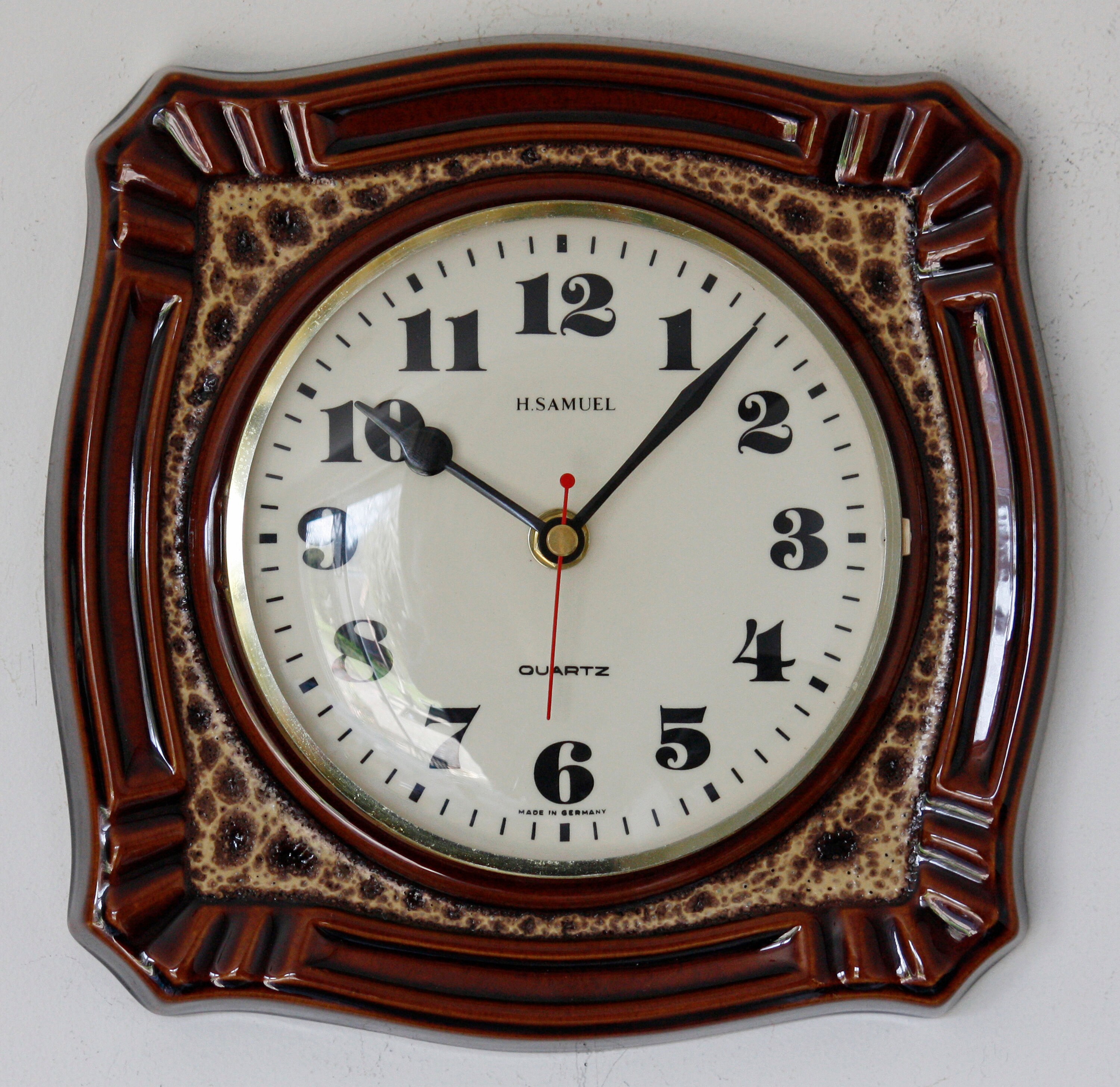 Vintage 23cm H Samuel Wall Clock Ceramic Retro Mid Century Etsy