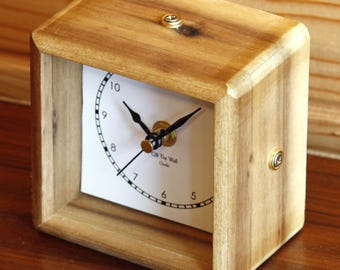 Wooden Mantel Clock - NEW 11cm Handmade Mid Century Modern Country Unique Clock Wooden Clock Desk Clock Gift Off The Wall Clocks