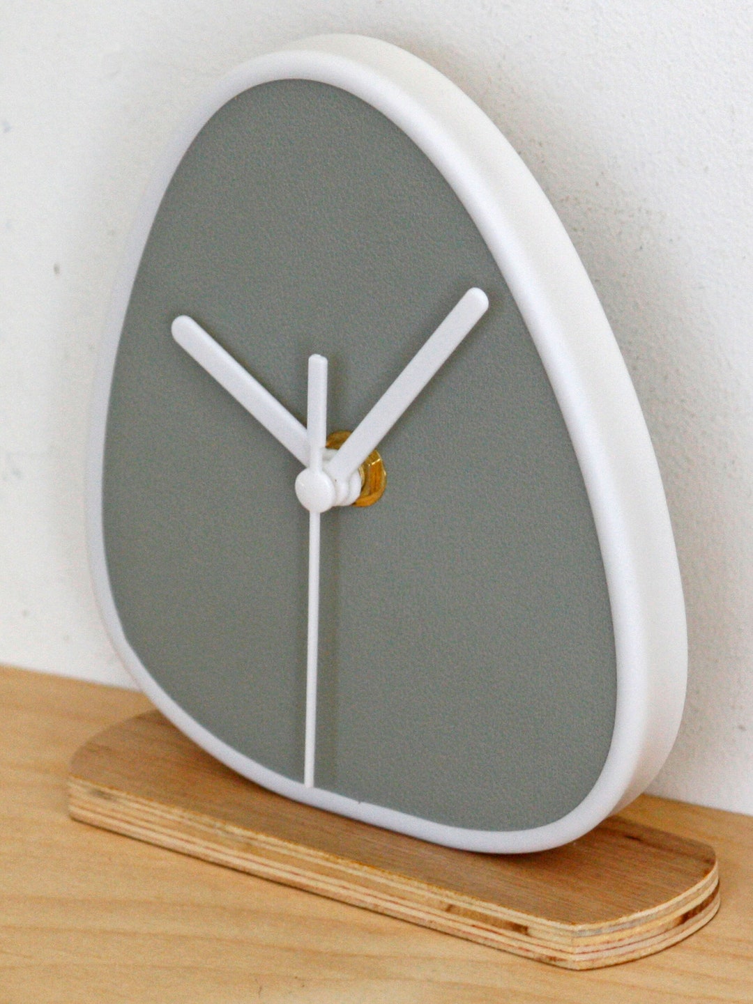 NEW 15cm Modern Grey Mantel Clock Wood Handmade Unique Clock Etsy
