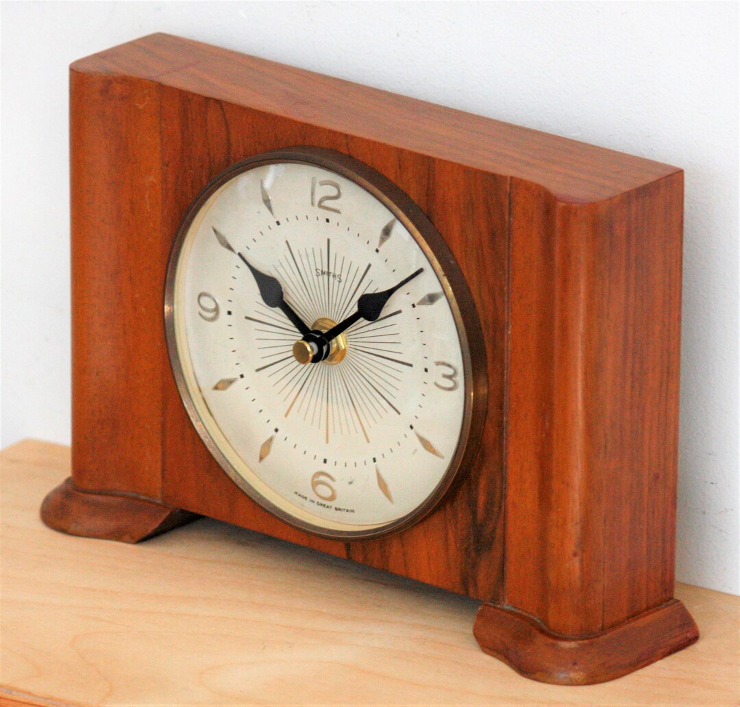 Vintage 21cm Smiths Mantel Clock Wooden Retro Mid Century Etsy UK