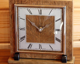 Vintage Smiths Mantel Clock - 19cm Wooden Retro Mid Century 1940s Desk Clock Off The Wall Clocks