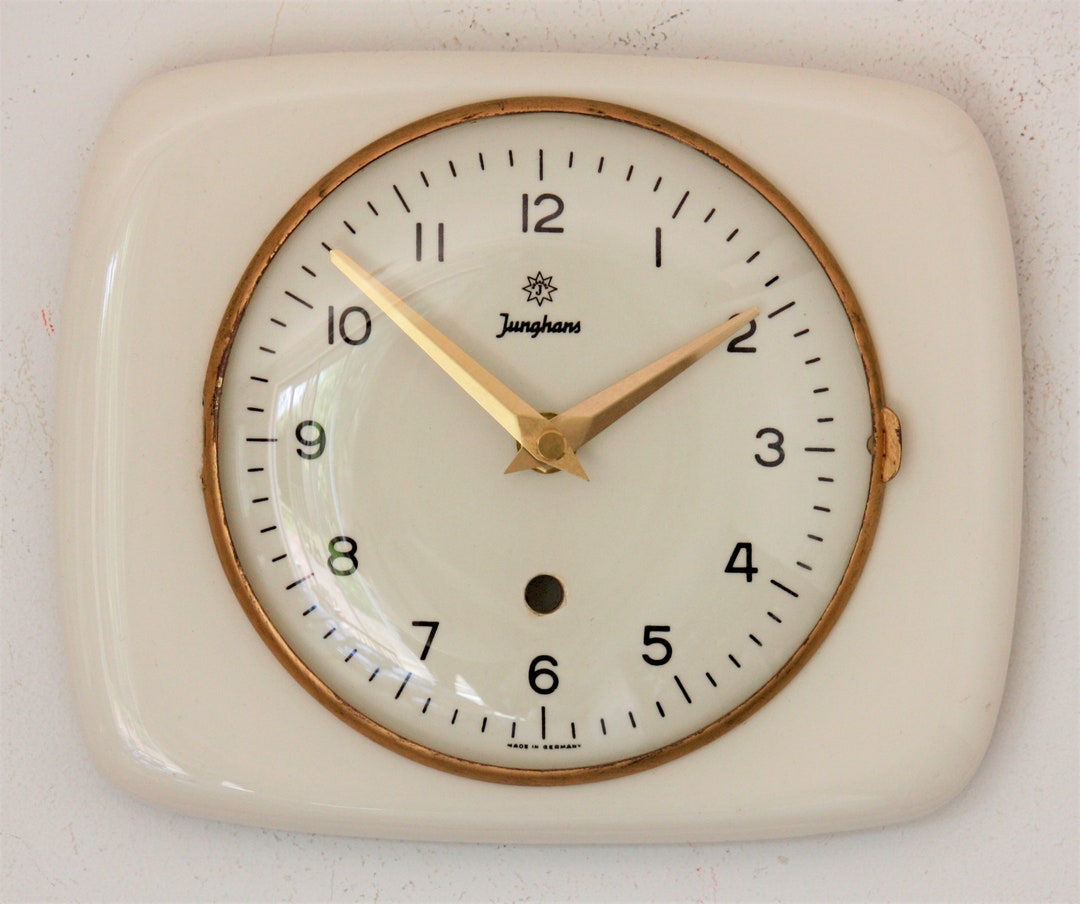 Vintage 21cm Junghans Ceramic Wall Clock Retro Mid Century Etsy