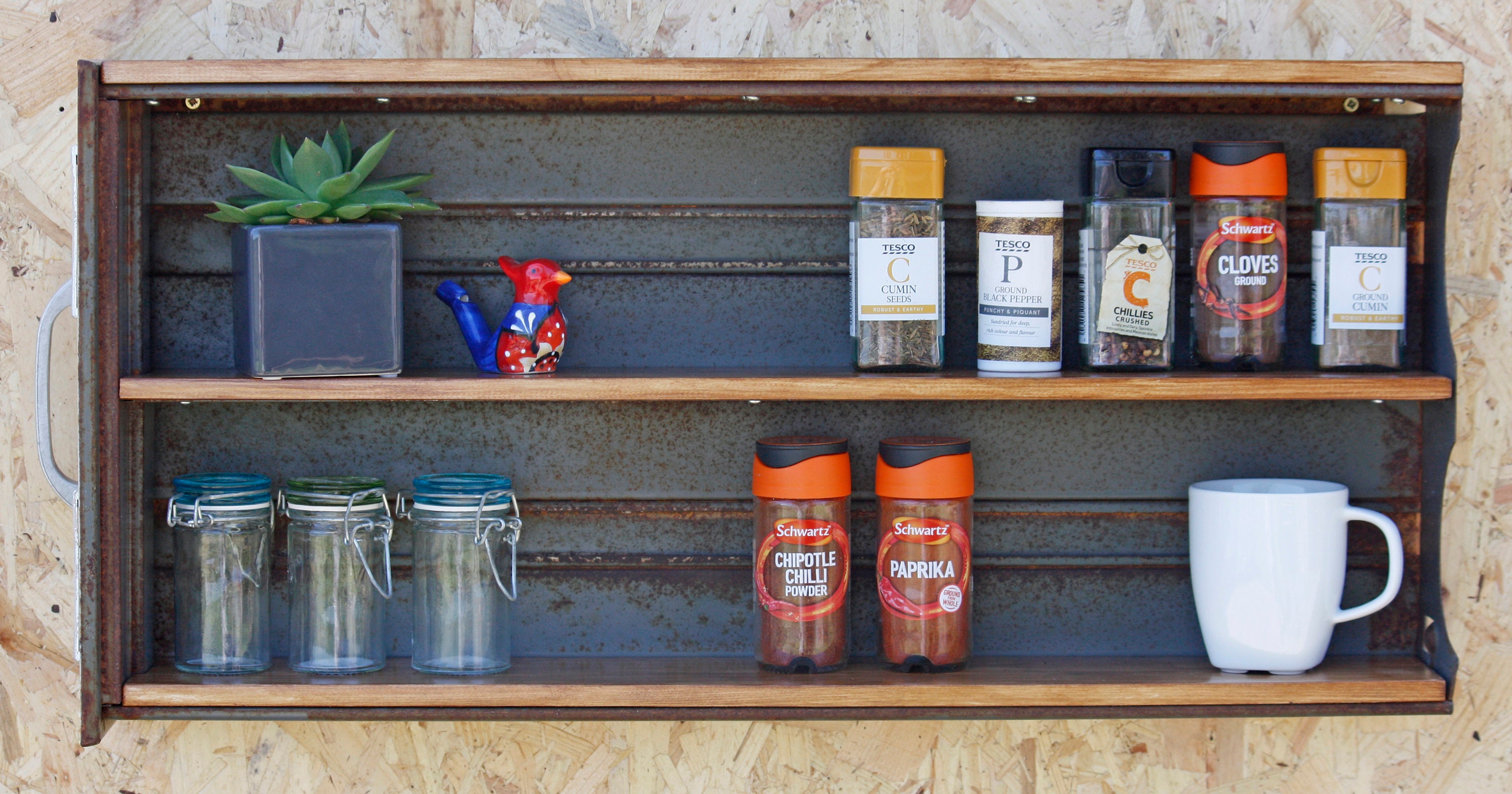 Vintage 63cm Metal Shelving Unit Upcycled Spice Rack Etsy