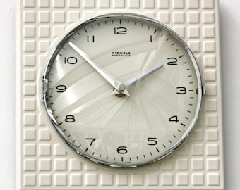 Vintage Kienzle Wall Clock - 21cm Ceramic Retro Style Mid Century Style Antique White Clock Gift Off The Wall Clocks