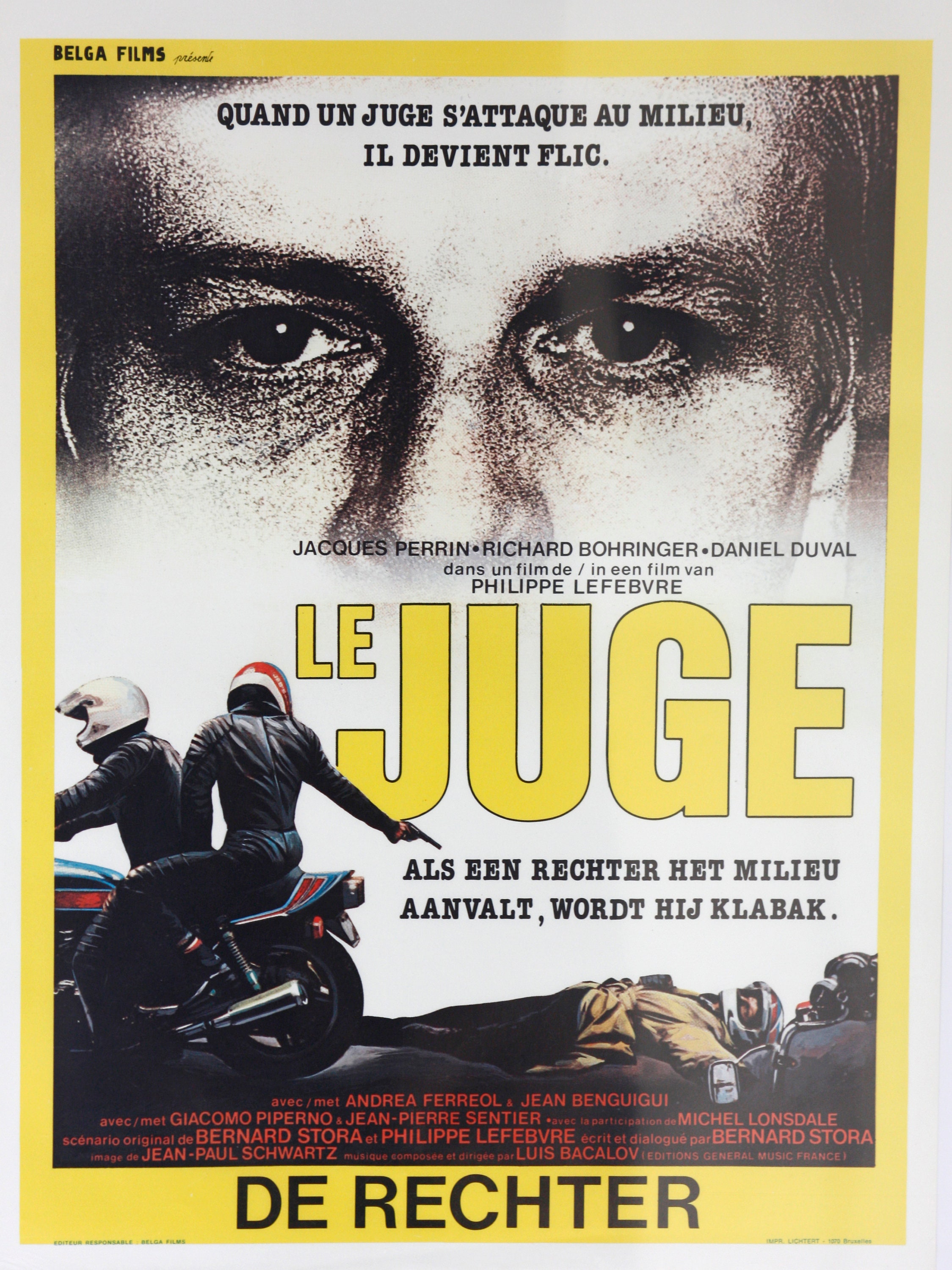 Vintage 54cm Le Juge Film Poster 1984 Belgian Belga Films Etsy