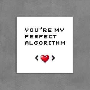 Tech Theme Valentine's Day Card, Geek Love Gift, For Programmer and Coder