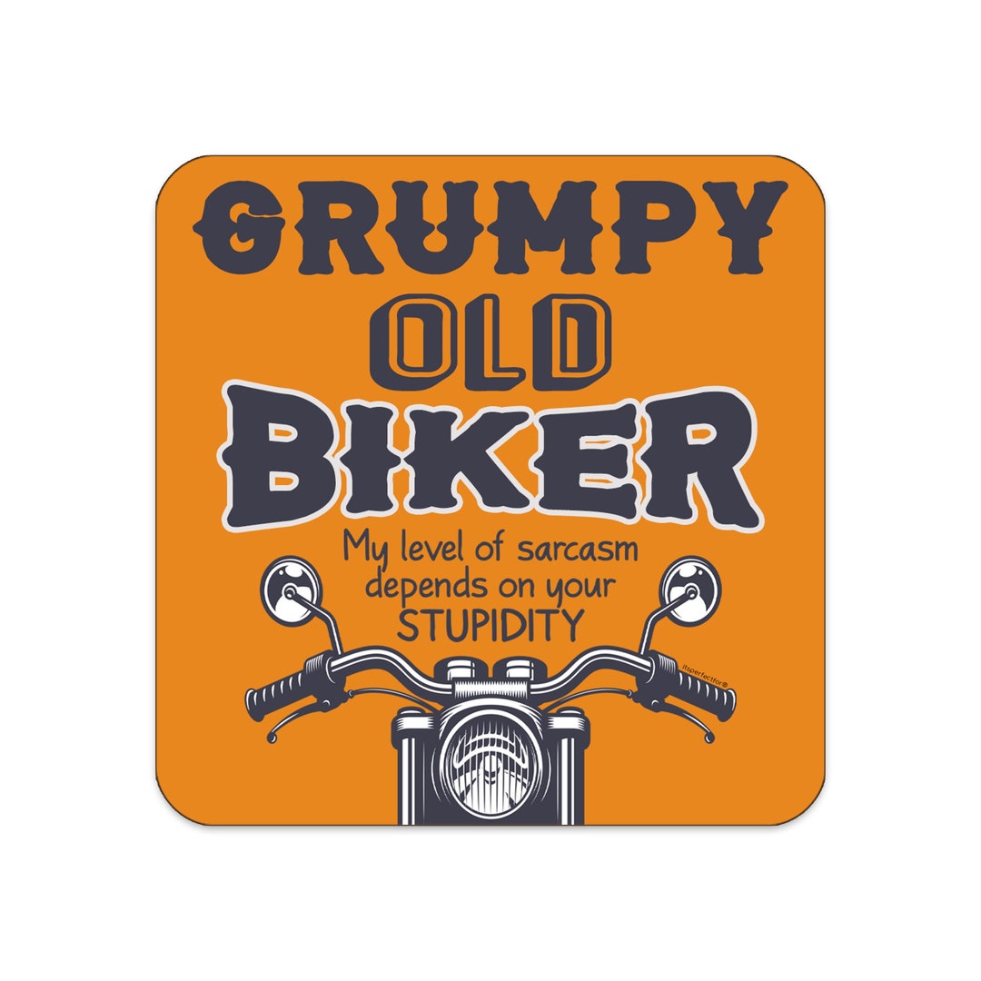 Motorcycle Theme Drinks Coaster. Grumpy Old Biker. Funny Etsy UK