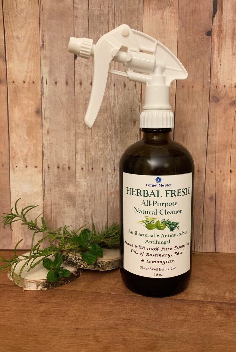 Natural All Purpose Cleaner Herbal Fresh 16oz Chemical Free Kitchen Cleaner Bathroom Cleaner Antibacterial Antimicrobial Antifungal