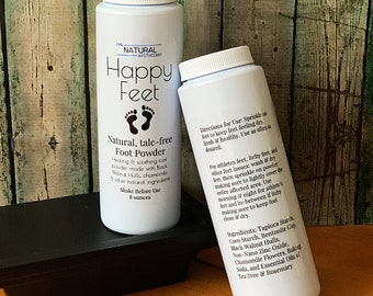 Happy Feet Natural Foot Powder. Talc Free All Natural 4 oz