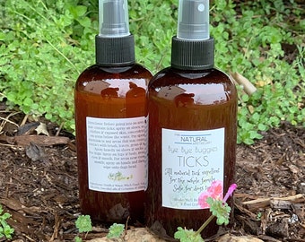 Tick Repellent/Natural Tick Spray/Bye Bye Ticks/Deet Free/Bug Repellent/Geranium & Cedarwood