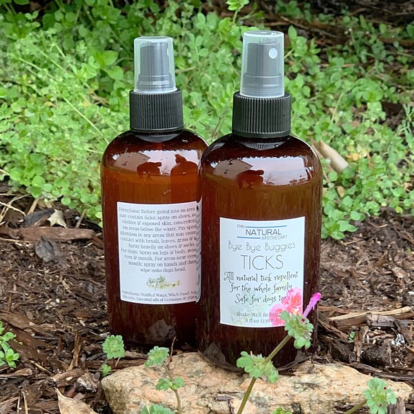 Tick Repellent/Natural Tick Spray/Bye Bye Ticks/Deet Free/Bug Repellent/Geranium & Cedarwood