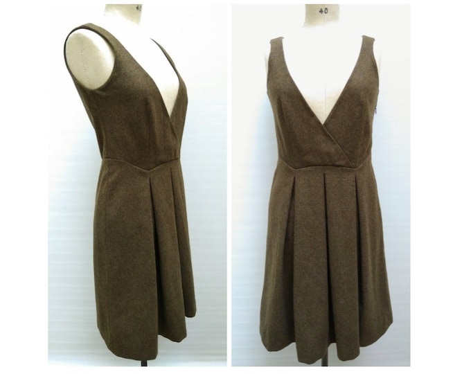 ISABEL MARANT pre-owned dark olive wool pinafore dress