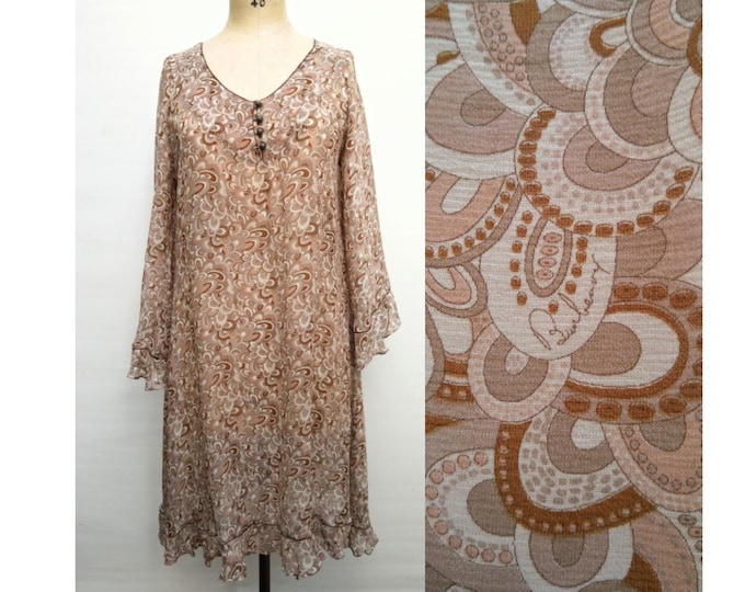 BURBERRY LONDON pre-owned paisley signature print sheer silk chiffon dress