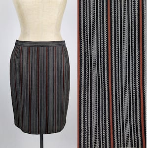 ESCADA MARGARETHA LEY vintage 90s striped wool pencil skirt