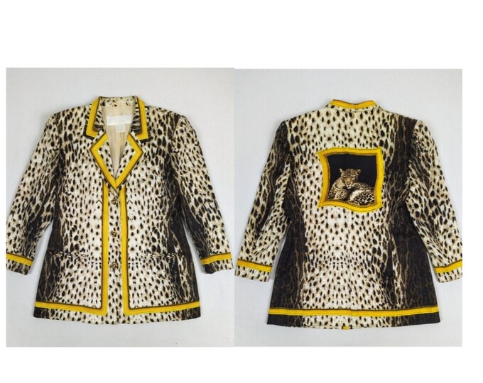 ESCADA MARGARETHA LEY vintage 90s leopard print wool blazer