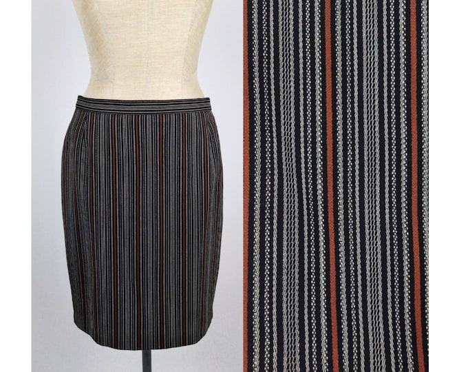 ESCADA MARGARETHA LEY vintage 90s striped wool pencil skirt