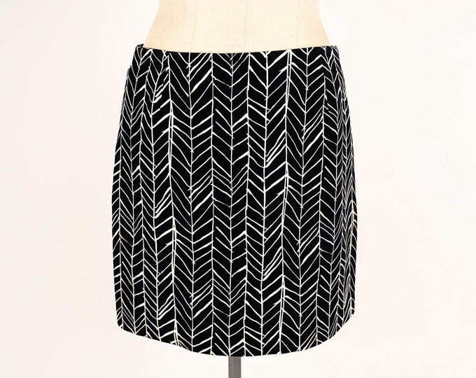 ICEBERG vintage 90s black/white pattern velvet mini skirt