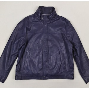 VERSACE CLASSIC vintage men&#39;s purple leather jacket