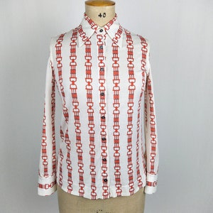 CELINE　SHIRTS  　made in italy 　 VINTAGE CELINE Vintage 1970s Printed Brown Shirt - Etsy