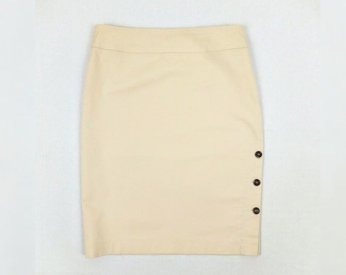 ESCADA vintage khaki stretch cotton pencil skirt