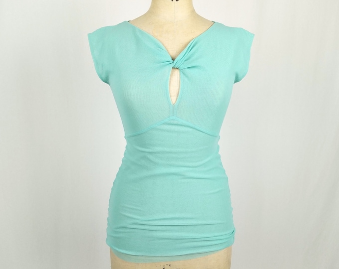 FUZZI vintage 90s turquoise mesh top