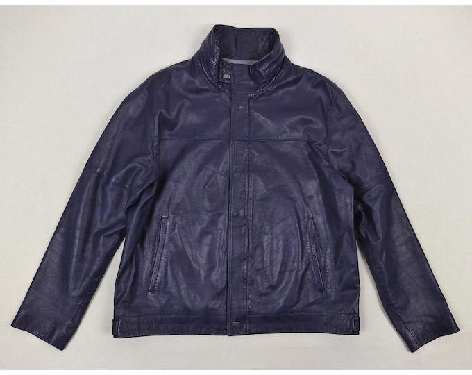 VERSACE CLASSIC vintage men's purple leather jacket