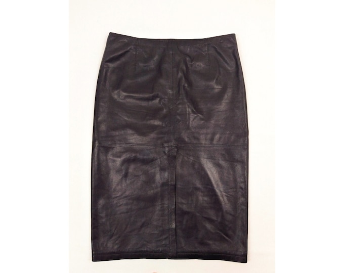 ARMANI COLLEZIONI pre-owned brown lambskin midi skirt