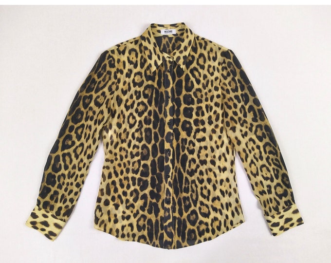 MOSCHINO CHEAP and CHIC vintage leopard print silk chiffon blouse