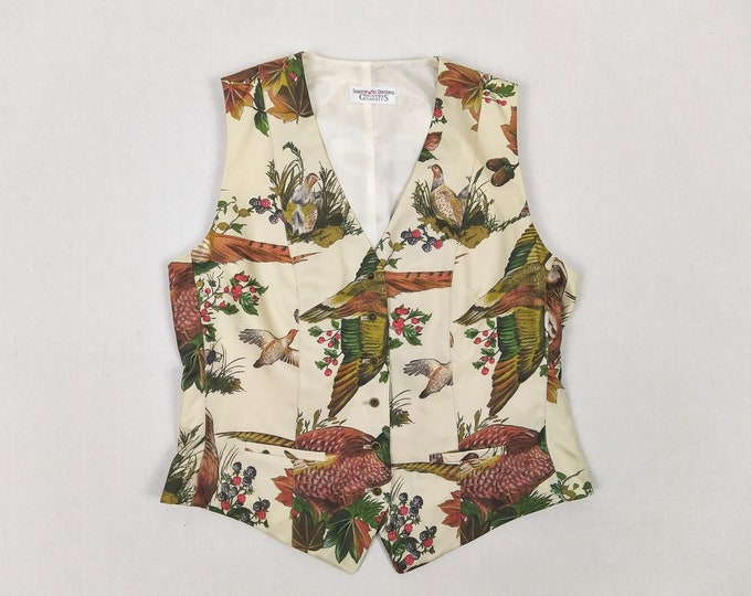 SUSANNE VON DÖRNBERG Country Classics pre-owned pheasants print silk vest