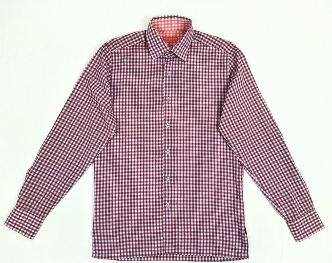 CHRISTIAN LACROIX pre-owned men's gingham check cotton shirt