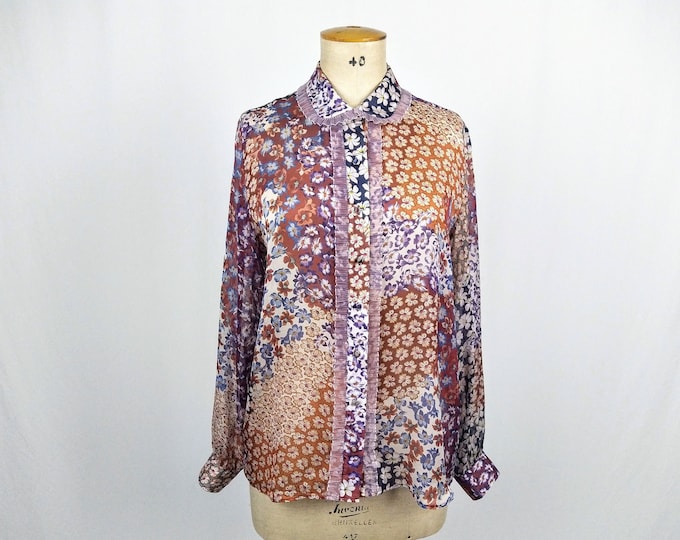 PAUL & JOE pre-owned floral silk chiffon blouse