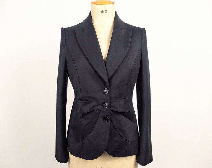 MOSCHINO LOVE pre-owned black cotton blent bow jacket blazer