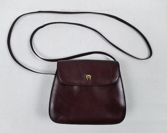 ETIENNE AIGNER vintage oxblood leather crossbody box bag