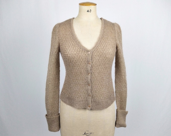 PHILOSOPHY di ALBERTA FERRETTI pre-owned tan mohair open knit cardigan