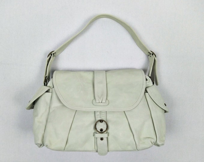 VANESSA BRUNO pre-owned pale pistachio leather shoulder bag