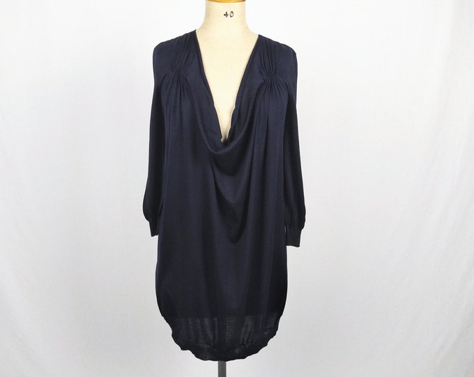 SPORTMAX pre-owned navy silk knit tunic