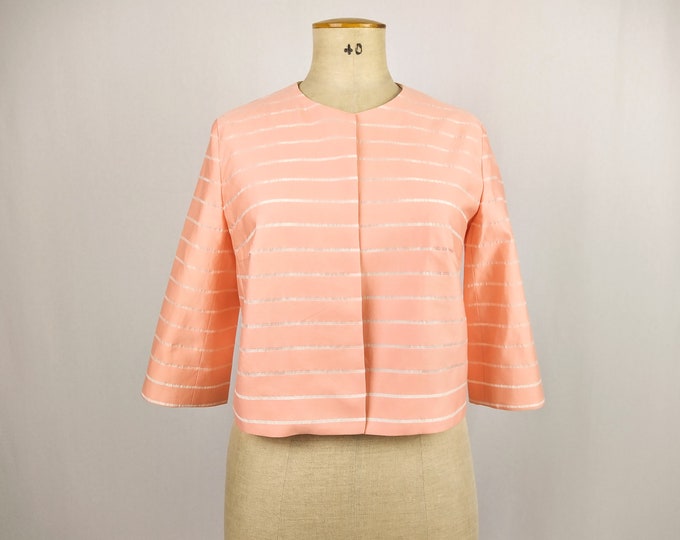 WEEKEND MAX MARA 'Paese' peach boxy summer jacket Nwt