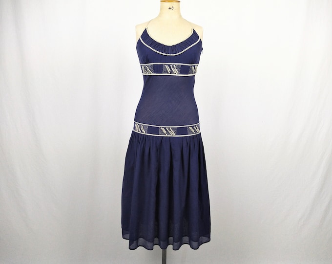 CLOSED pre-owned navy dropped waist embellished sundress