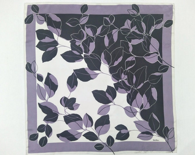 MAX MARA pre-owned leaf print silk twill square scarf