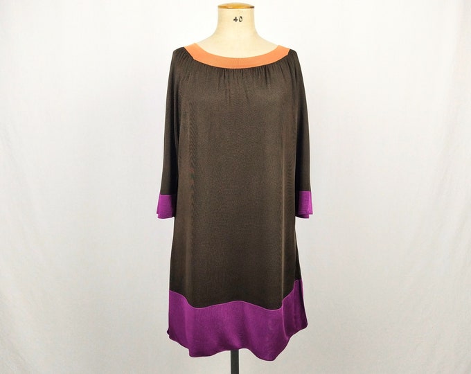 ESCADA Y2K vintage brown orange orchid viscose knit tunic