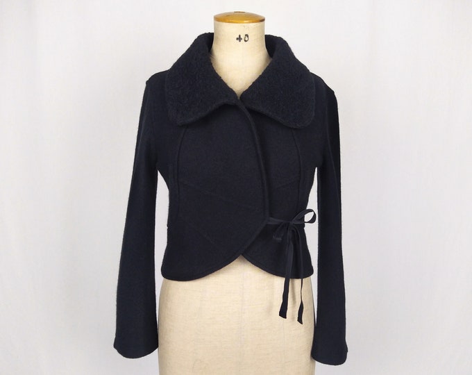 MARC CAIN pre-owned black wool bolero jacket