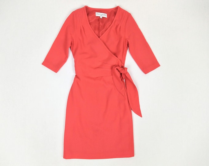 PAUL & JOE pre-owned scarlet red wool crepe dress