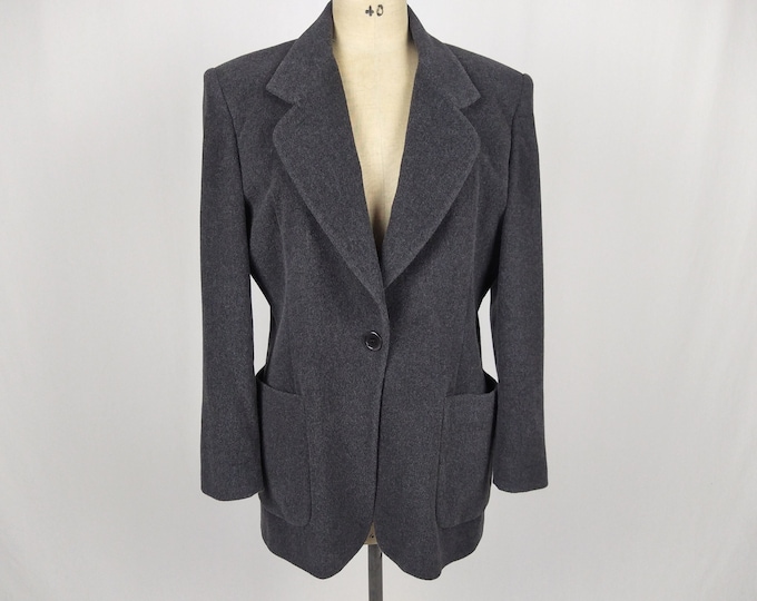 ESCADA MARGARETHA LEY vintage 90s anthracite angora wool blazer