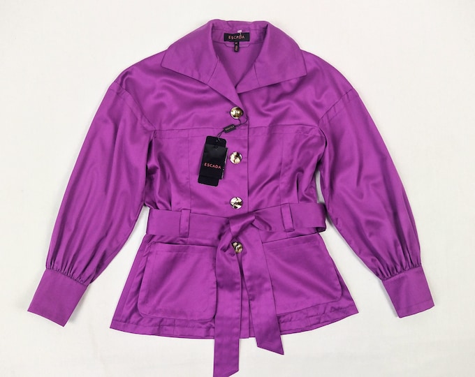 ESCADA unworn orchid purple cotton sateen coat NWT