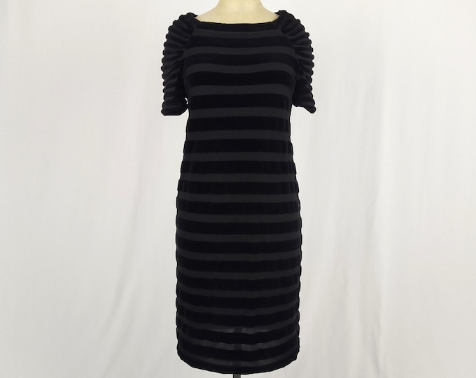 SONIA RYKIEL pre-owned black striped velvet dress