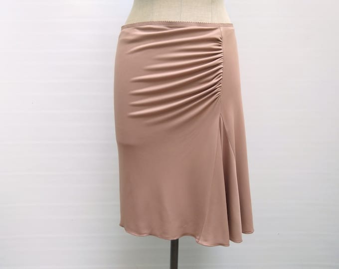 BLUGIRL BLUMARINE pre-owned blush pink asymmetric ruched skirt