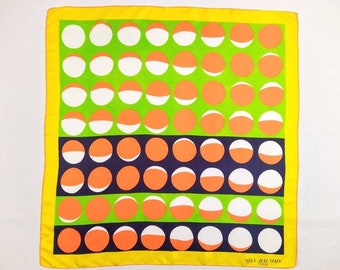 MISS BALMAIN 60s vintage silk twill square scarf