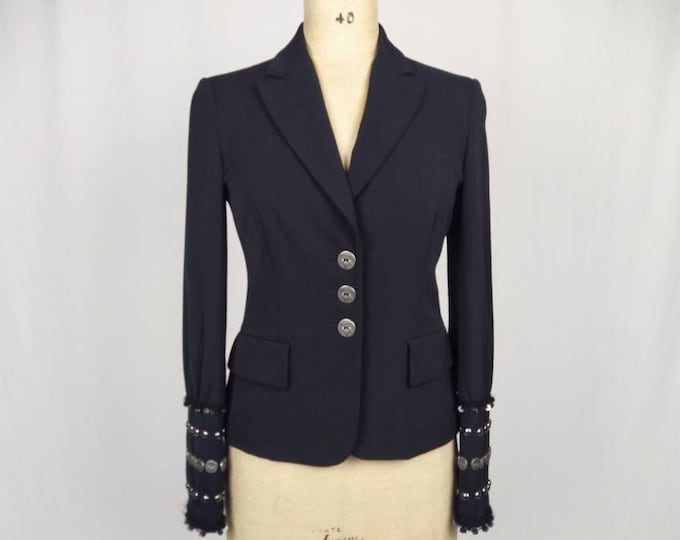 MOSCHINO JEANS vintage Y2K embellished black fitted jacket