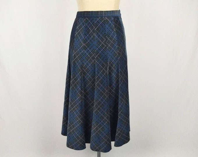 MISSONI vintage 70s tartan plaid corduroy midi skirt